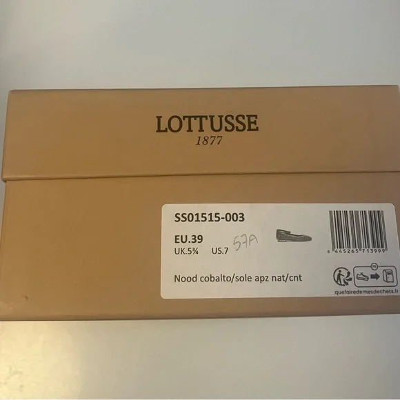 Lotusse handmade Spanish woven flats, grey, 39/8.5, NWT in box - Picture 4 of 4